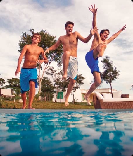 Piscina Fiber con acabado Granitada